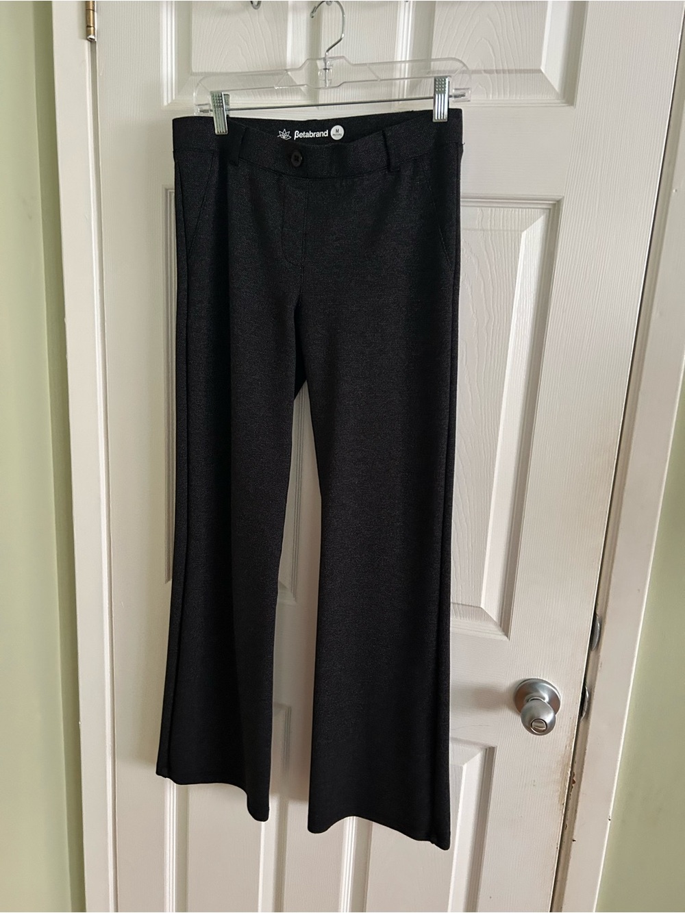 Betabrand Women's Black Boot Cut Stretch Pants